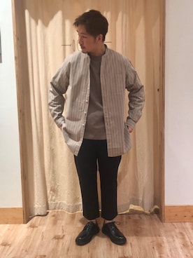 「coen（コーエン）のUSAコットンヘビーウェイトロンT（Tシャツ/カットソー）」を使った、D.MIYAMAさん（メンズ・167cm）の春コーディネート