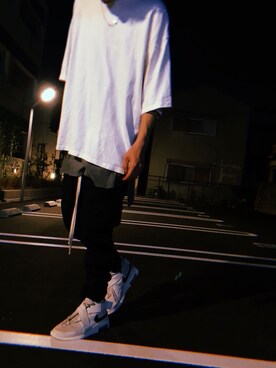 「FOG ESSENTIALS（エフオージーエッセンシャルズ）のアイテム（カーゴパンツ）」を使った、楓樹さん（メンズ・173cm）の冬コーディネート