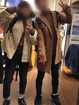 「Guess（ゲス）のアイテム（レッグウェア）」を使った、ゆきやさん（メンズ・169cm）の冬コーディネート