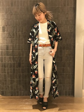 「JEANASIS（ジーナシス）のアイテム（シャツワンピース）」を使った、jeanasisさん（レディース・152cm）の春コーディネート