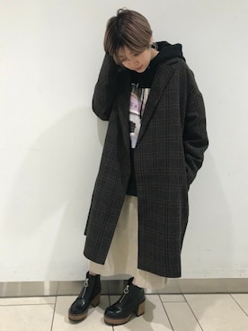 「JEANASIS（ジーナシス）のアイテム（チェスターコート）」を使った、jeanasisさん（レディース・152cm）の冬コーディネート