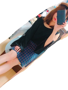 「オープンショルダー」｜「アイテム（帽子）」を使った、やなさん（レディース・153cm）の秋コーディネート