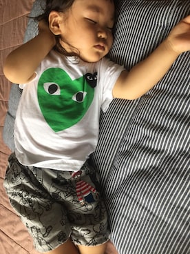 「Design Tshirts Store graniph（デザイン　ティーシャツ　ストア　グラニフ）のアイテム（パンツ）」を使った、あちゃも＊ちー＊ぺぇさん（キッズ・80cm）の夏コーディネート