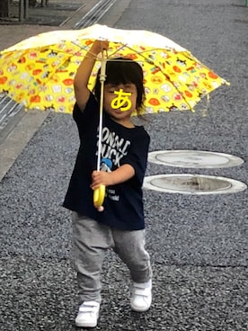 「スウェットサルエルパンツ」｜あちゃも＊ちー＊ぺぇさん（キッズ・90cm）の夏コーディネート