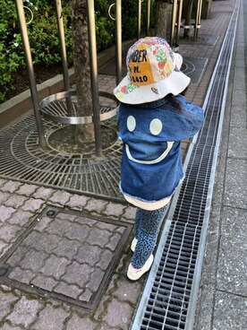 「Moujonjon（ムージョンジョン）のアイテム（スリッポン）」を使った、あちゃも＊ちー＊ぺぇさん（キッズ・100cm）の春コーディネート