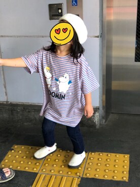 「Moujonjon（ムージョンジョン）のアイテム（スリッポン）」を使った、あちゃも＊ちー＊ぺぇさん（キッズ・110cm）の夏コーディネート