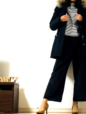 「WOOLRICH（ウールリッチ）のアイテム（ダウンジャケット/コート）」を使った、humitotsuさん（レディース・163cm）の冬コーディネート