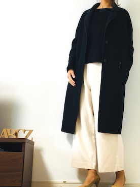 「NOLLEY’S Sophi（ノーリーズソフィ）のアイテム（ステンカラーコート）」を使った、humitotsuさん（レディース・163cm）の冬コーディネート