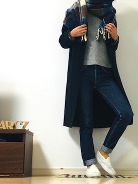 「NOLLEY’S Sophi（ノーリーズソフィ）のアイテム（ジャケット/アウター）」を使った、humitotsuさん（レディース・163cm）の冬コーディネート