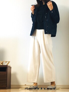 「無印良品（ムジルシリョウヒン）のアイテム（マウンテンパーカー）」を使った、humitotsuさん（レディース・163cm）の春コーディネート
