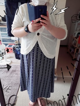 「しまむら（シマムラ）のアイテム（ワンピース、ブラック系）」を使った、♡emily♡さん（レディース・170cm）の夏コーディネート
