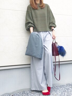 「バルーンスリーブ」｜キキさん（レディース・168cm）の冬コーディネート