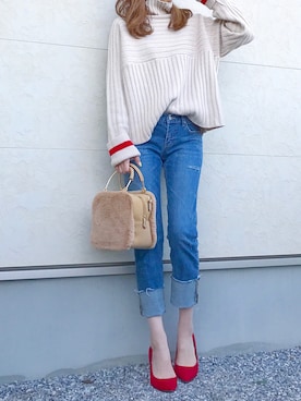 「11AM（-）のアイテム」を使った、キキさん（レディース・168cm）の冬コーディネート