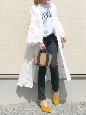 「ロングガウン」｜「アイテム（その他アウター）」を使った、キキさん（レディース・168cm）の春コーディネート