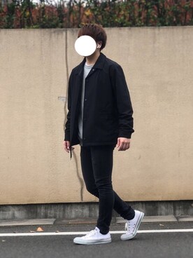 「CONVERSE（コンバース）のCONVERSE コンバース ALL STAR OX オールスター オックス（スニーカー、ホワイト系）」を使った、てぃけさん（メンズ・162cm）の秋コーディネート