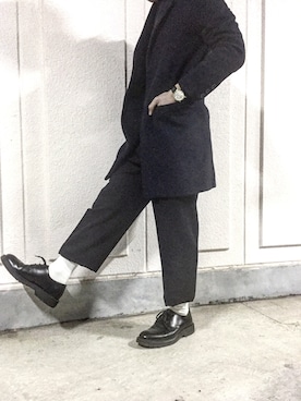 「GGD（ジージーディー）のアイテム（腕時計）」を使った、西脇 大智さん（メンズ・173cm）の冬コーディネート
