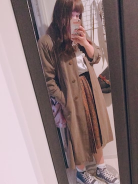 「コンバースハイカット」｜「アイテム（ジャケット/アウター）」を使った、Louisさん（レディース・172cm）の春コーディネート
