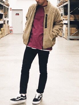 「FREAK'S STORE（フリークスストア）のリバーシブルボアフリースジャケット（ブルゾン）」を使った、Naoto さん（メンズ・170cm）の春コーディネート