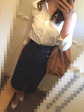 「URBAN RESEARCH（アーバンリサーチ）のアイテム（デニムスカート）」を使った、Rararaさん（レディース・171cm）の夏コーディネート