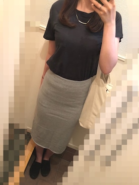 「スウェットスカート」｜「アイテム（スリッポン）」を使った、Rararaさん（レディース・171cm）の夏コーディネート