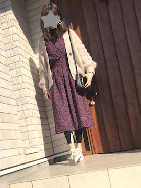 「大ぶりピアス」｜tona♡さん（レディース・161cm）の冬コーディネート