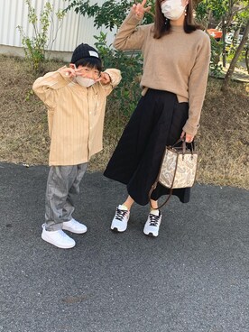 「ママと息子」｜tona♡さん（レディース・161cm）の冬コーディネート