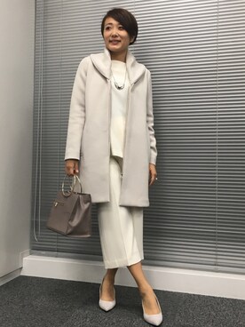 「22OCTOBRE」｜「アイテム（その他アウター）」を使った、22 OCTOBRE Staffさん（レディース・162cm）の冬コーディネート