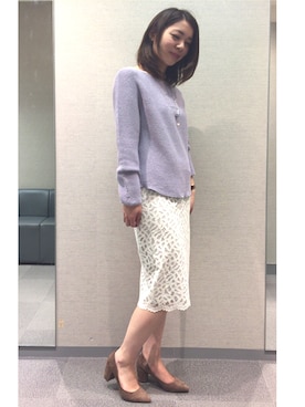 「お食事会」｜「アイテム（パンプス）」を使った、22 OCTOBRE Staffさん（レディース・163cm）の冬コーディネート