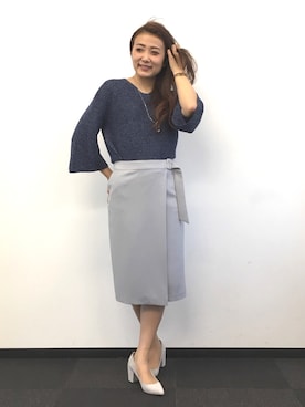 「ラップスカート」｜22 OCTOBRE Staffさん（レディース・162cm）の春コーディネート