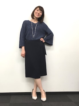 「フレアスリーブ」｜22 OCTOBRE Staffさん（レディース・158cm）の春コーディネート