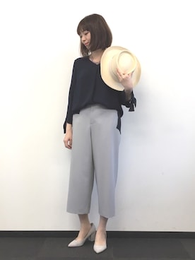 「アイテム（アクセサリー、ピンク系）」を使った、22 OCTOBRE Staffさん（レディース・158cm）の春コーディネート