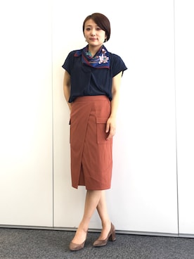 「テラコッタ」｜22 OCTOBRE Staffさん（レディース・162cm）の春コーディネート