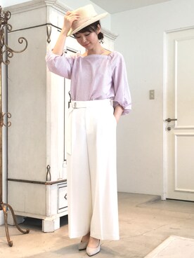 「22 OCTOBRE（ヴァンドゥ－オクトーブル）のアイテム」を使った、22 OCTOBRE Staffさん（レディース・161cm）の春コーディネート