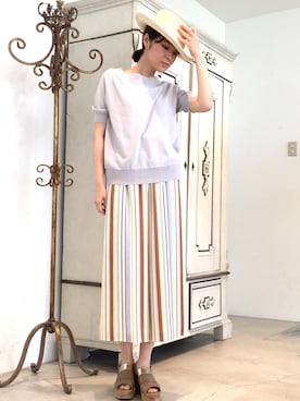 「ガウチョパンツ」｜22 OCTOBRE Staffさん（レディース・158cm）の夏コーディネート