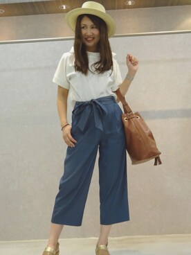 「22 OCTOBRE（ヴァンドゥ－オクトーブル）のアイテム」を使った、22 OCTOBRE Staffさん（レディース・160cm）の夏コーディネート