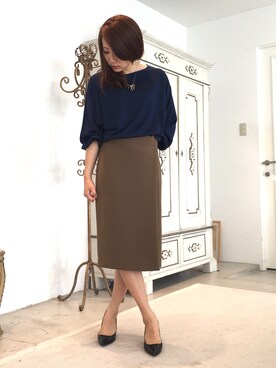 「22 OCTOBRE（ヴァンドゥ－オクトーブル）のアイテム」を使った、22 OCTOBRE Staffさん（レディース・161cm）の夏コーディネート