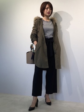 「通勤コーデ」｜「アイテム（モッズコート）」を使った、22 OCTOBRE Staffさん（レディース・169cm）の秋コーディネート