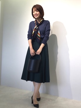 「22オクトーブル」｜「アイテム（スカート）」を使った、22 OCTOBRE Staffさん（レディース・169cm）の秋コーディネート
