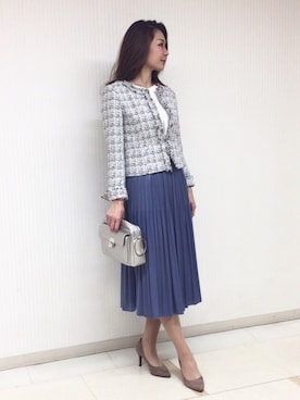 「22オクトーブル」｜「アイテム（スカート）」を使った、22 OCTOBRE Staffさん（レディース・170cm）の冬コーディネート
