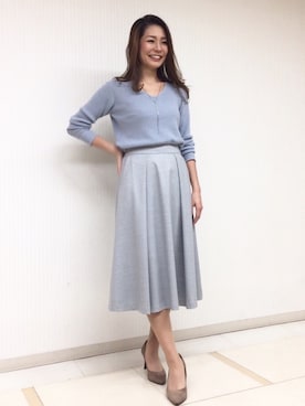 「22オクトーブル」｜「アイテム（スカート）」を使った、22 OCTOBRE Staffさん（レディース・170cm）の冬コーディネート