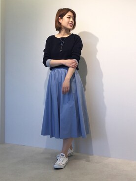 「22オクトーブル」｜「アイテム（スカート）」を使った、22 OCTOBRE Staffさん（レディース・169cm）の冬コーディネート