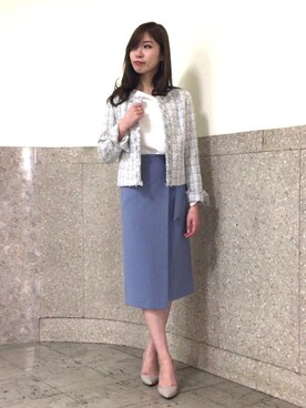「22オクトーブル」｜「アイテム（スカート）」を使った、22 OCTOBRE Staffさん（レディース・167cm）の冬コーディネート