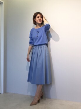 「22オクトーブル」｜「アイテム（スカート）」を使った、22 OCTOBRE Staffさん（レディース・169cm）の冬コーディネート