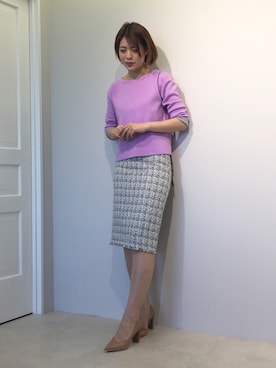 「お食事会」｜「アイテム（トップス）」を使った、22 OCTOBRE Staffさん（レディース・169cm）の冬コーディネート