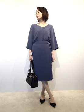 「22オクトーブル」｜「アイテム（スカート）」を使った、22 OCTOBRE Staffさん（レディース・160cm）の春コーディネート