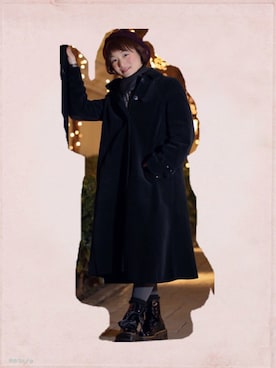 「スプリングSENSEOFPLACE」｜「アイテム（ハンチング/ベレー帽）」を使った、麗さん（レディース・155cm）の冬コーディネート