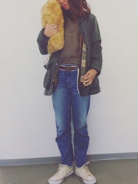 「ファークラッチ」｜「アイテム（ブルゾン）」を使った、naoさん（レディース・163cm）の冬コーディネート