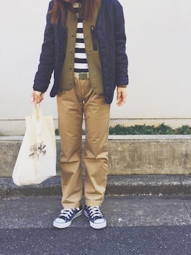 「ドラフトリーバイス」｜「アイテム（その他）」を使った、naoさん（レディース・163cm）の冬コーディネート