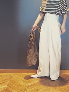 「白パンプス」｜「アイテム（その他）」を使った、naoさん（レディース・163cm）の夏コーディネート