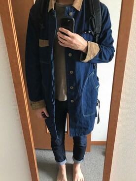 「CHUMS（チャムス）のアイテム（デニムジャケット）」を使った、Ryoさん（メンズ・181cm）の春コーディネート